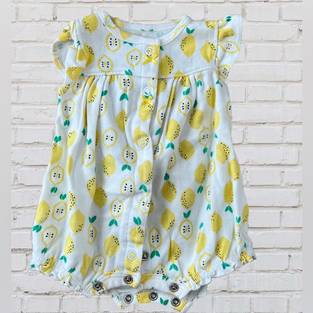 Carters White with Lemons Romper, summer, newborn